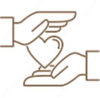 Icon of two hands connecting, symbolizing a holistic therapeutic approach.
