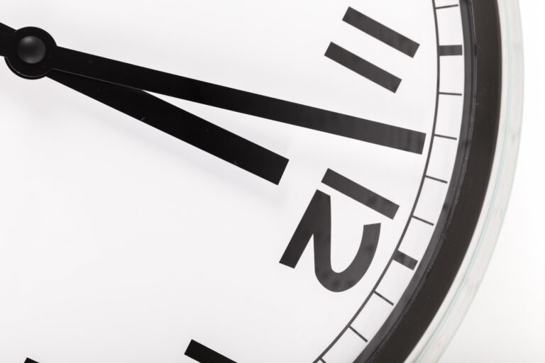 Close-up of a wall clock face